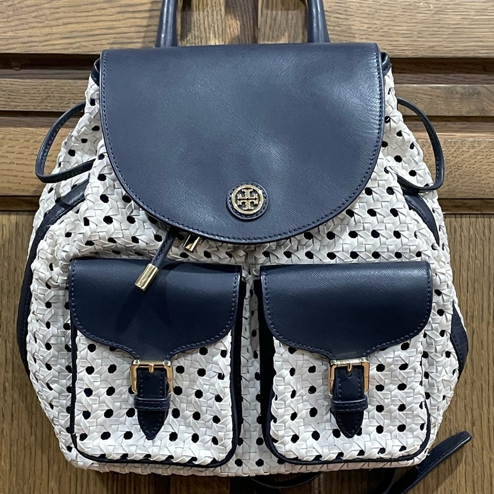 Tory Burch Robinson Basket Weave Backpack